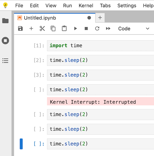 Basic interrupt functionality in JupyterLite